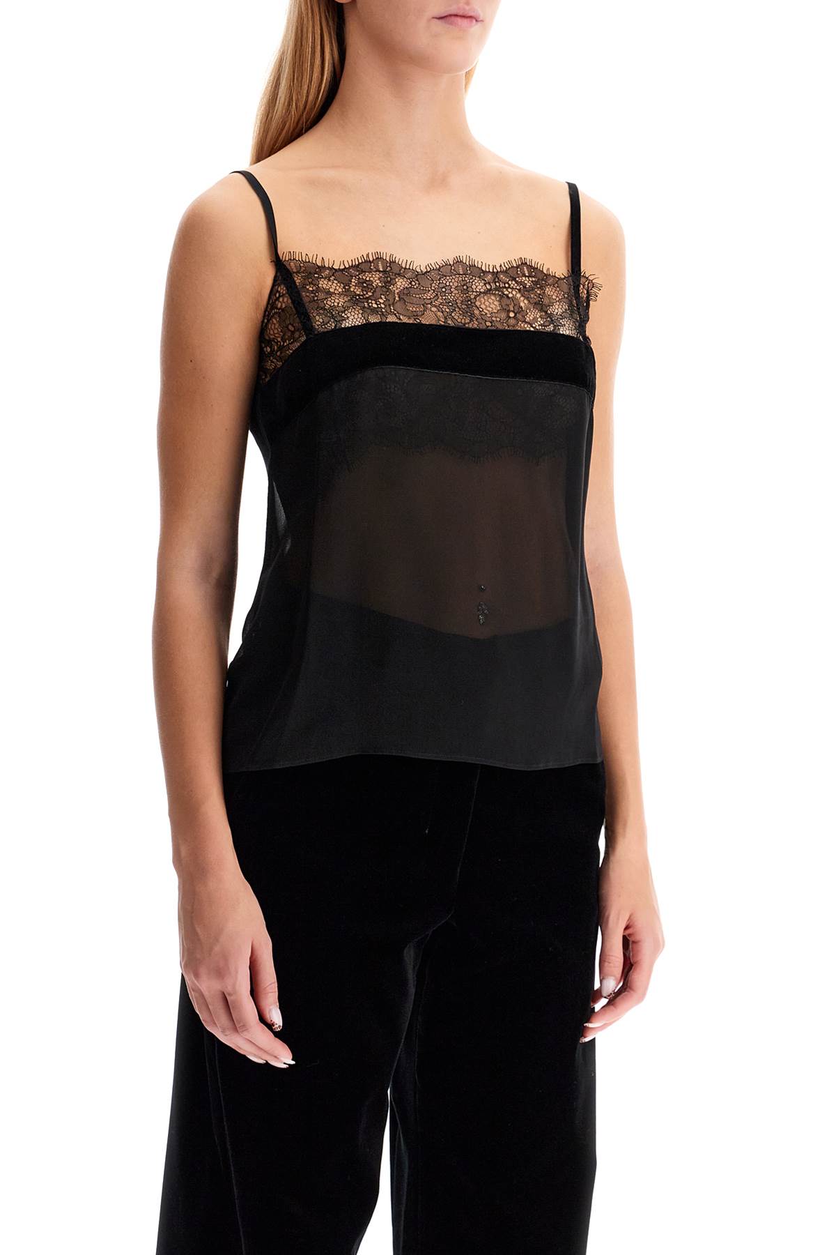 Shop Max Mara 'poland' Top With Ch In Black