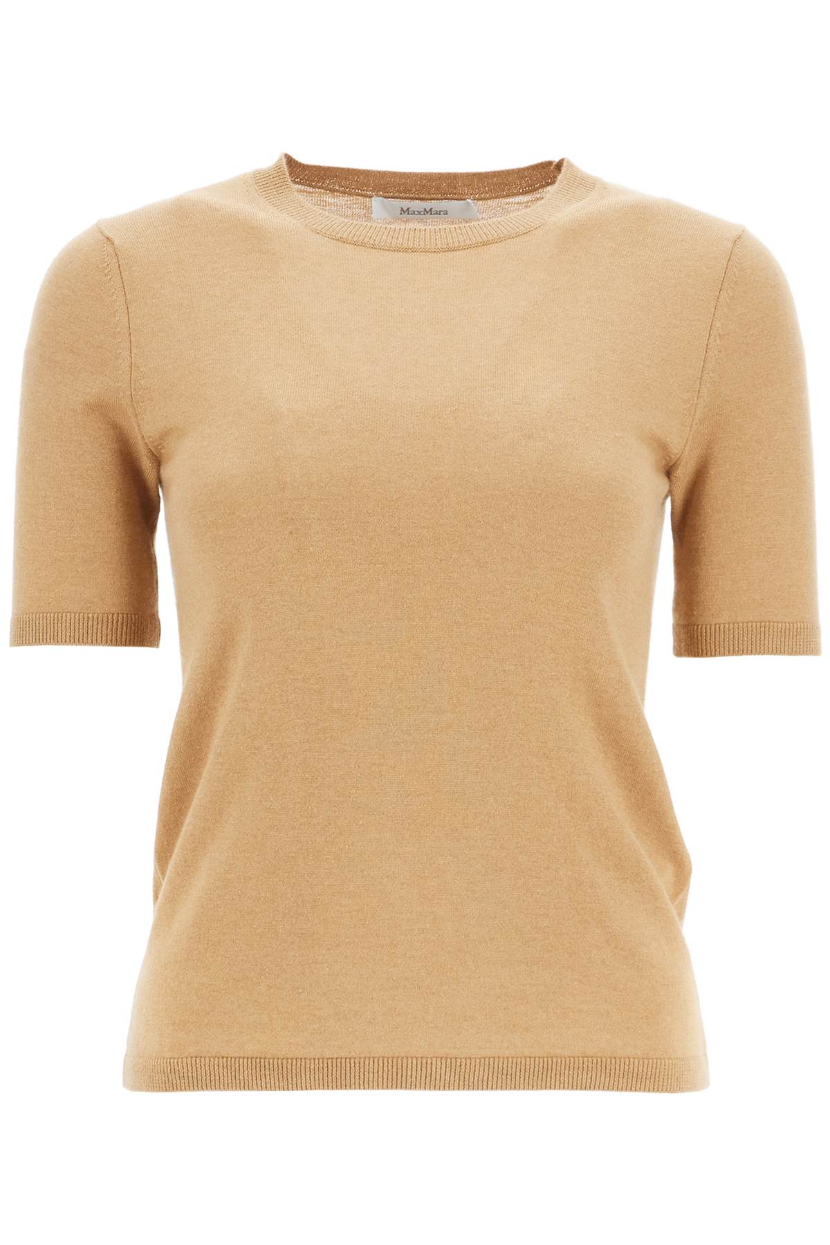 Shop Max Mara Short-sleeved Knit Top 'warren In Beige