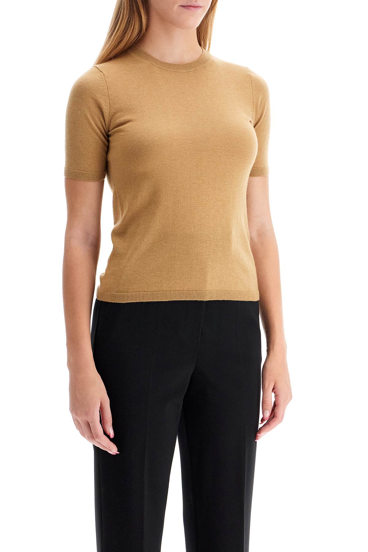 Shop Max Mara Short-sleeved Knit Top 'warren In Beige