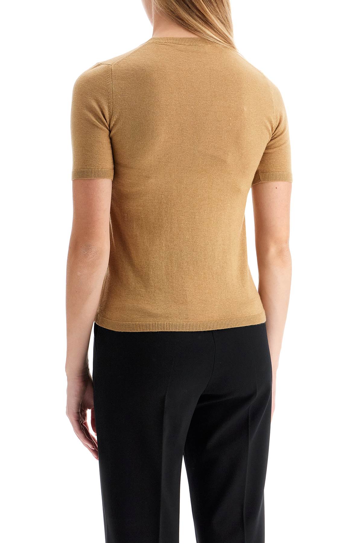 Shop Max Mara Short-sleeved Knit Top 'warren In Beige