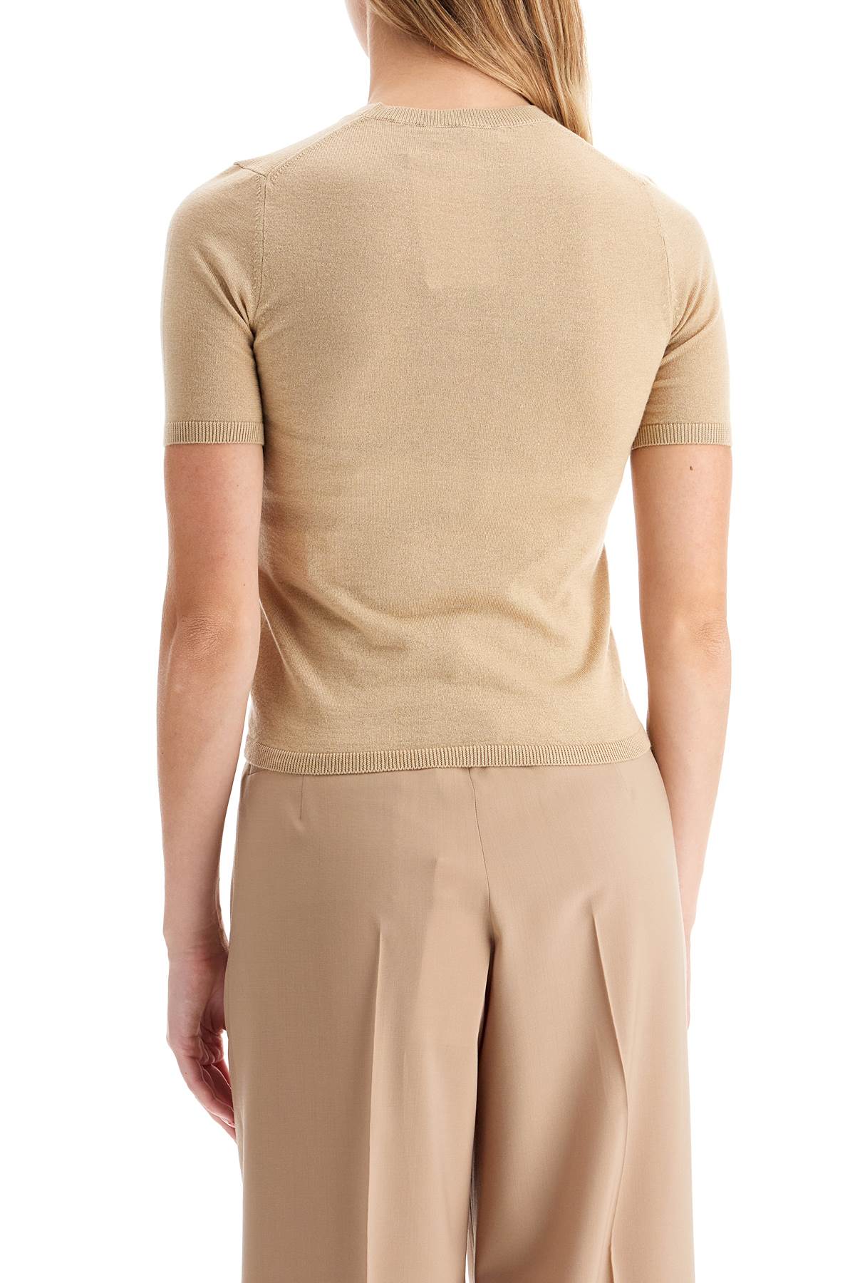 Shop Max Mara Short-sleeved Knit Top 'warren In Pink