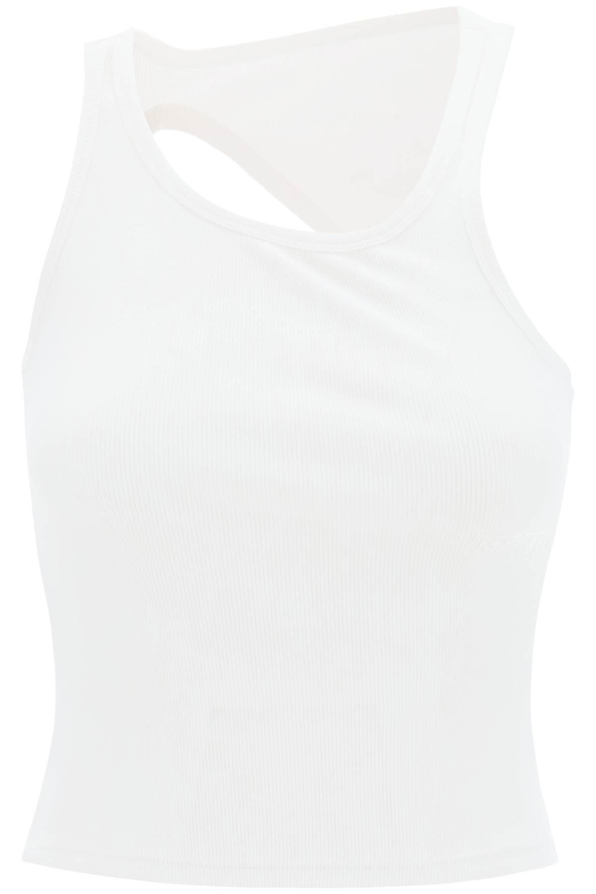 Shop Mm6 Maison Margiela Sleeveless Top With Back Cut In White