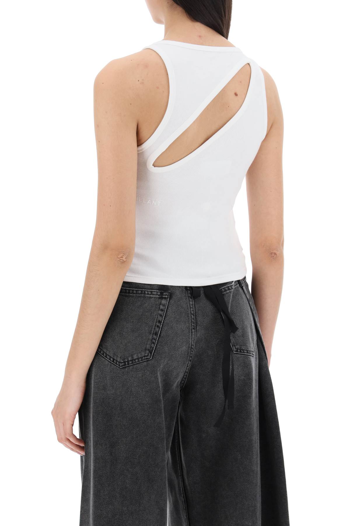 Shop Mm6 Maison Margiela Sleeveless Top With Back Cut In White