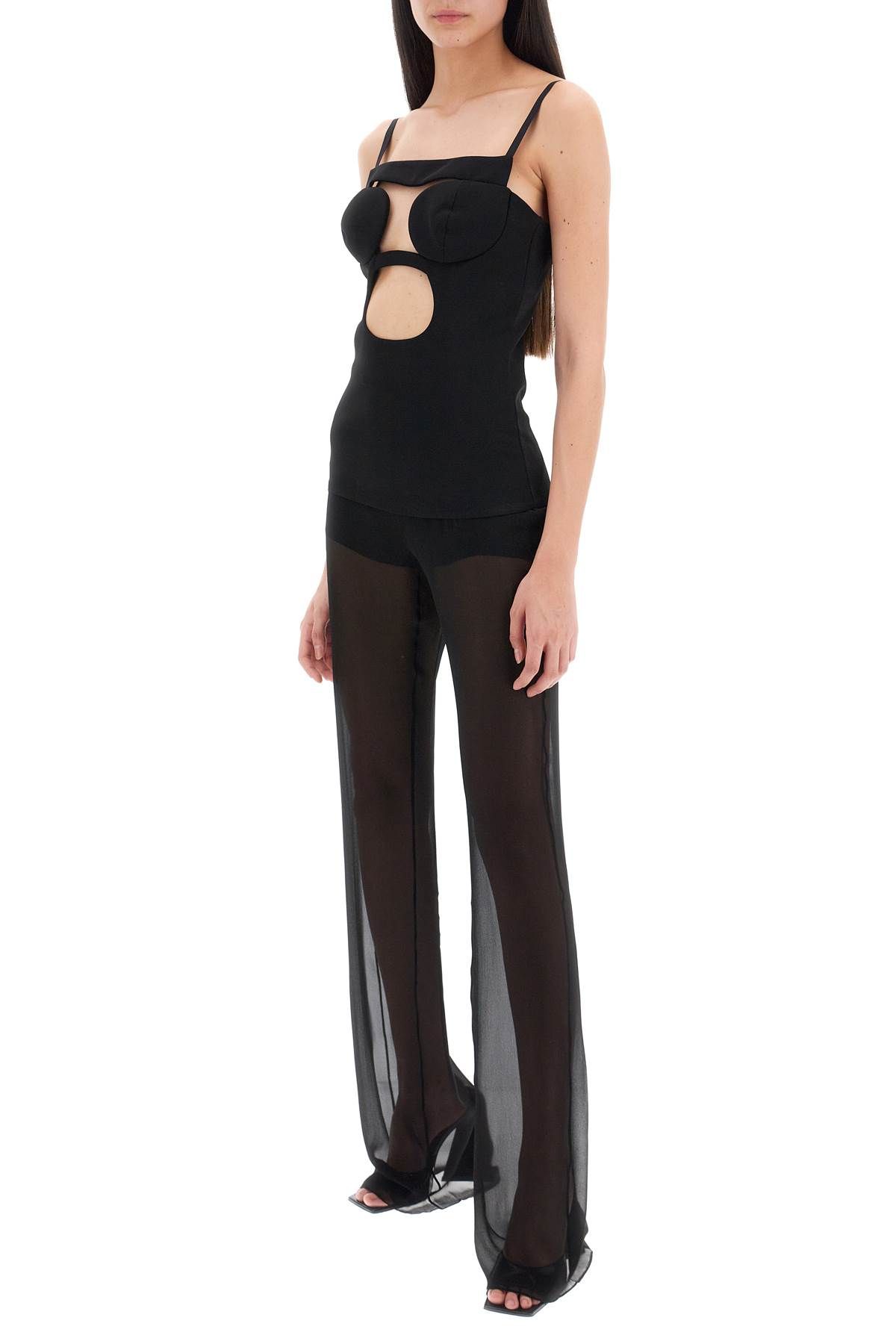 Shop Nensi Dojaka Cut-out Top With Padded Cup In Black