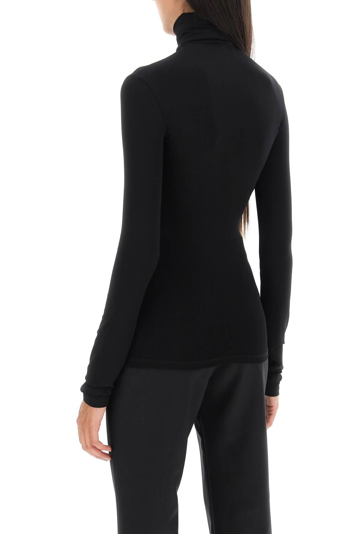 Shop Off-white Second Skin Long Sleeve Turtleneck Top In Black