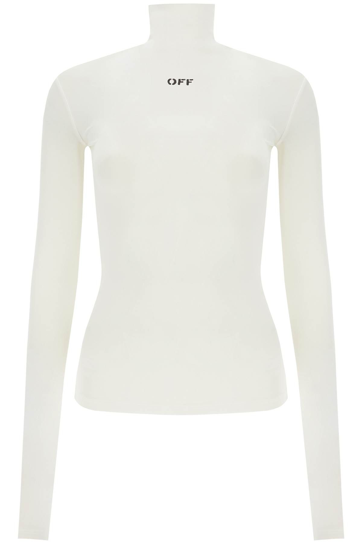 Shop Off-white Second Skin Long Sleeve Turtleneck Top In White