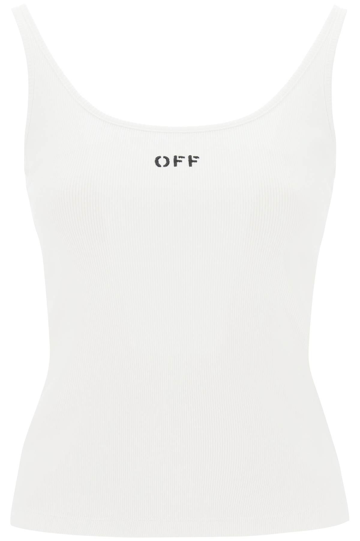 Shop Off-white Tank Top With Off Embroidery In White