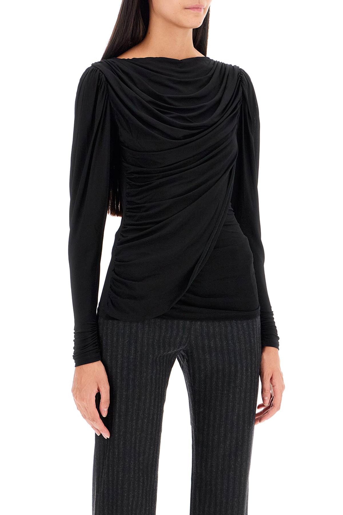 Shop Paloma Wool Drapped Blessy Top In Black