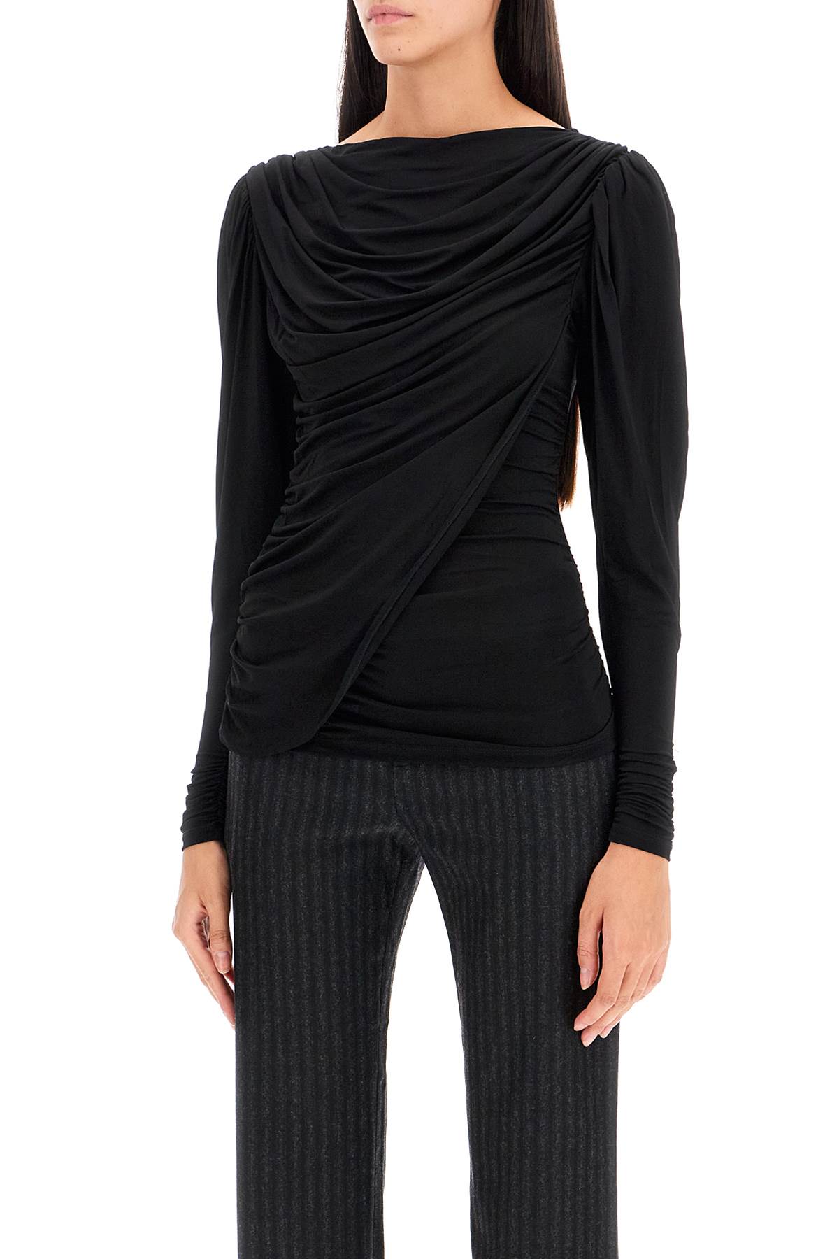 Shop Paloma Wool Drapped Blessy Top In Black