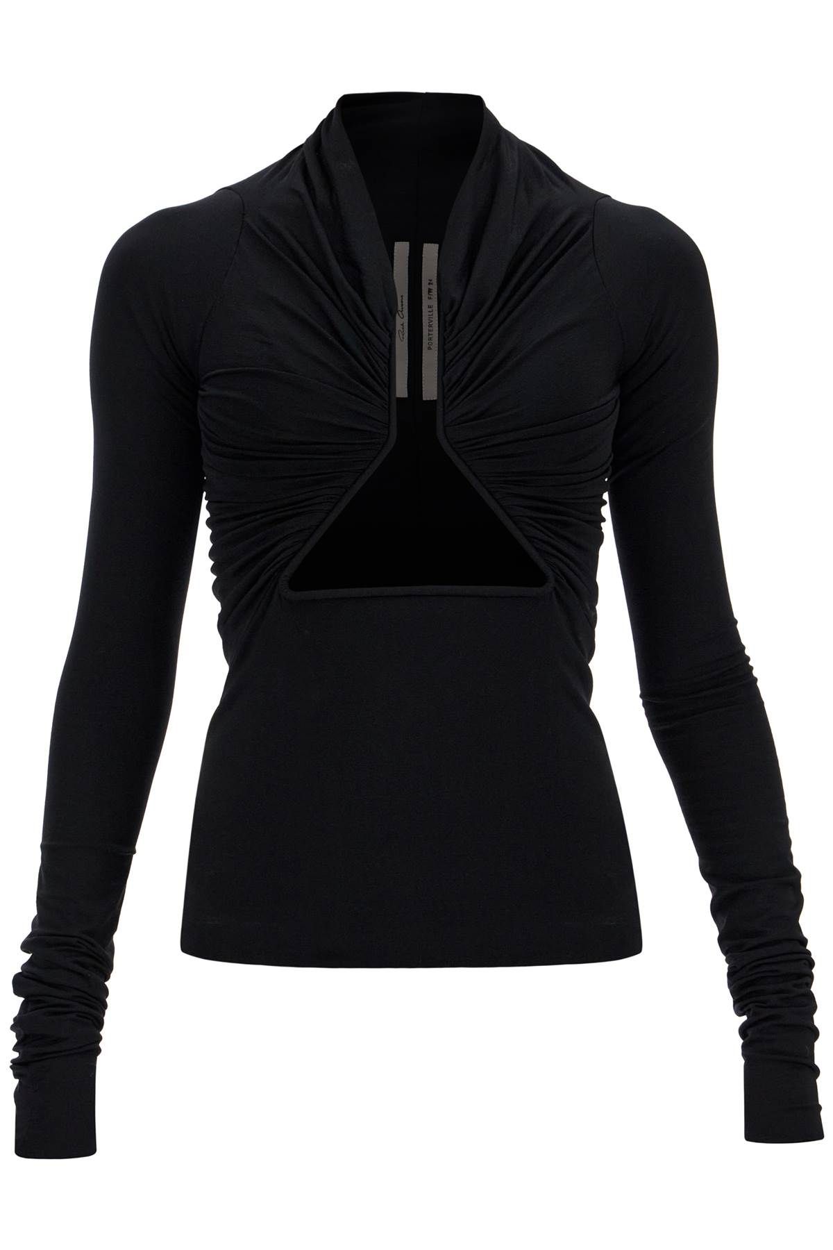 Shop Rick Owens Ed Long Sleeve Top In Black