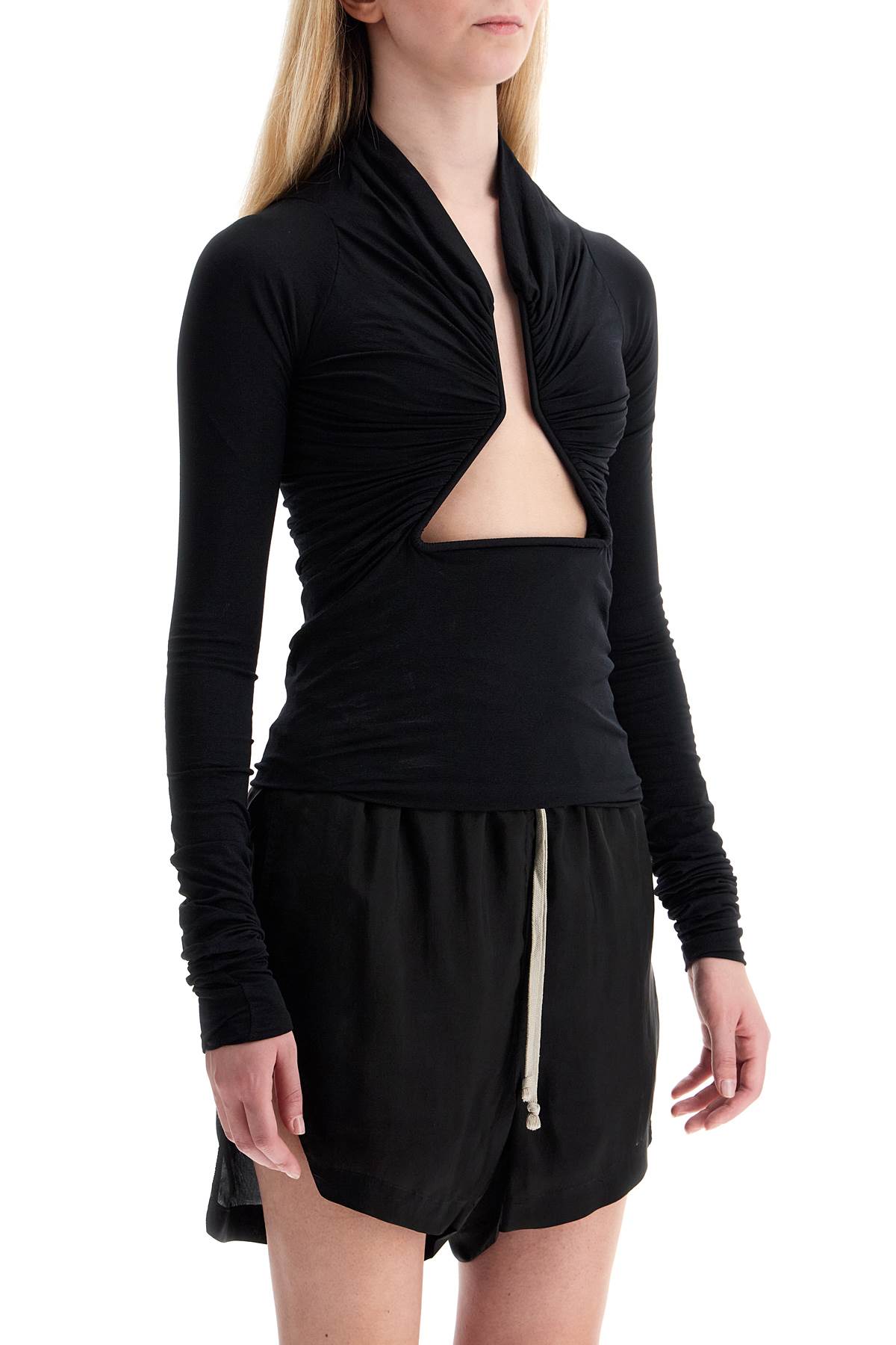 Shop Rick Owens Ed Long Sleeve Top In Black