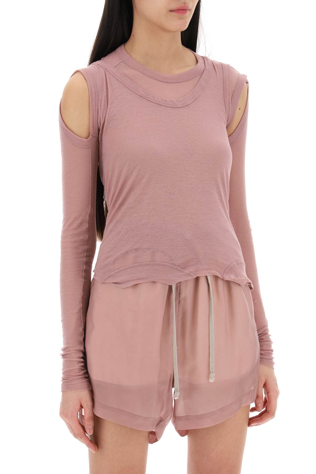 Shop Rick Owens 'banana' Convertible Layered Top In Pink