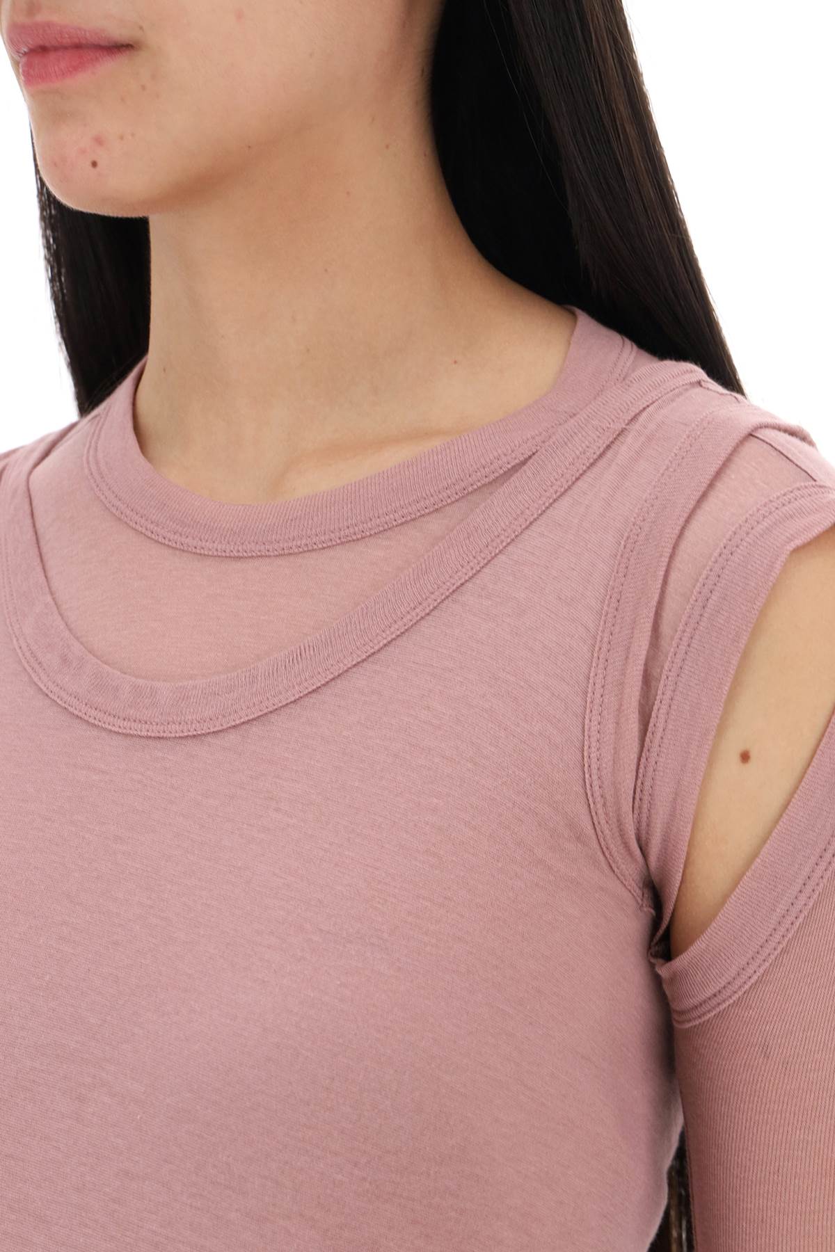 Shop Rick Owens 'banana' Convertible Layered Top In Pink