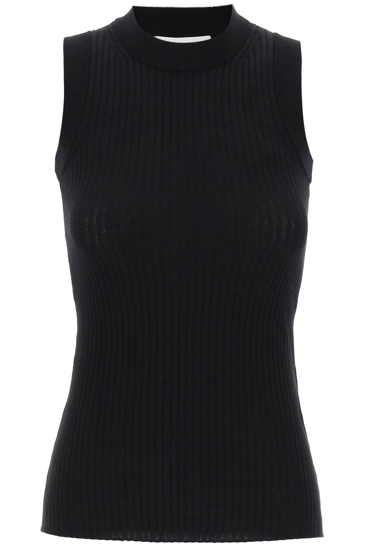 Sportmax Sleeveless Fine-knit Top In Black