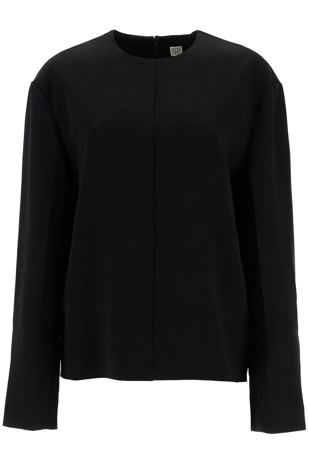 Totême Long-sleeved Cady Top In Black