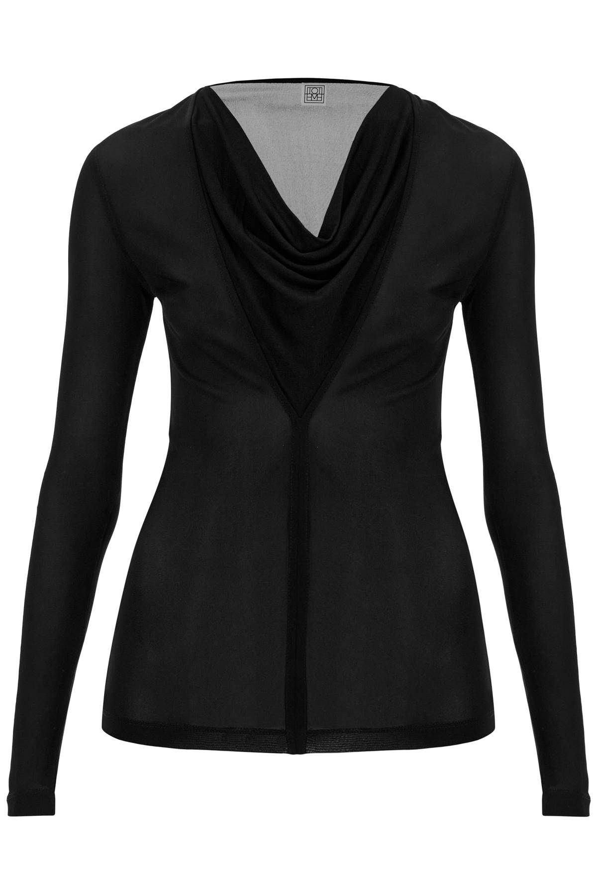 Totême Draped Neckline Top With In Black