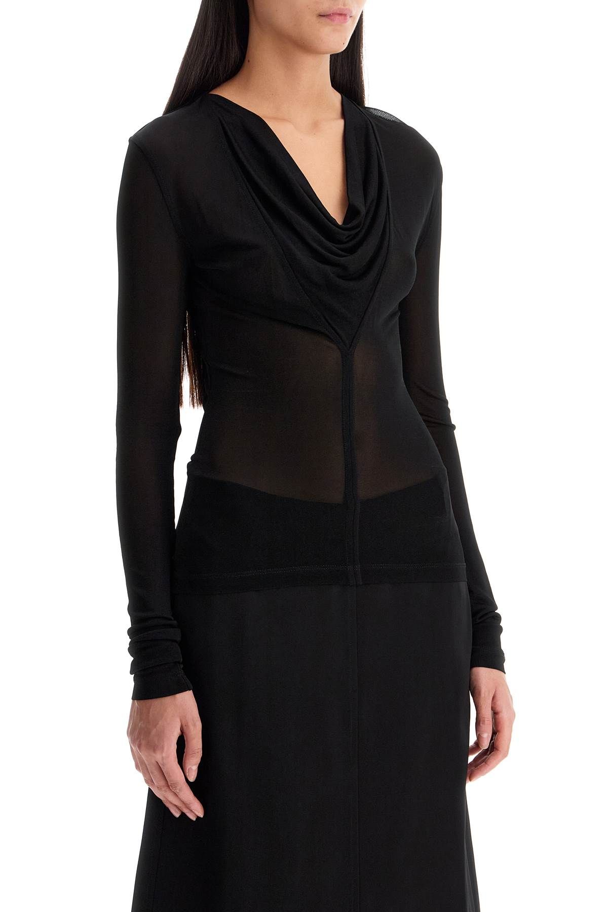 Shop Totême Draped Neckline Top With In Black