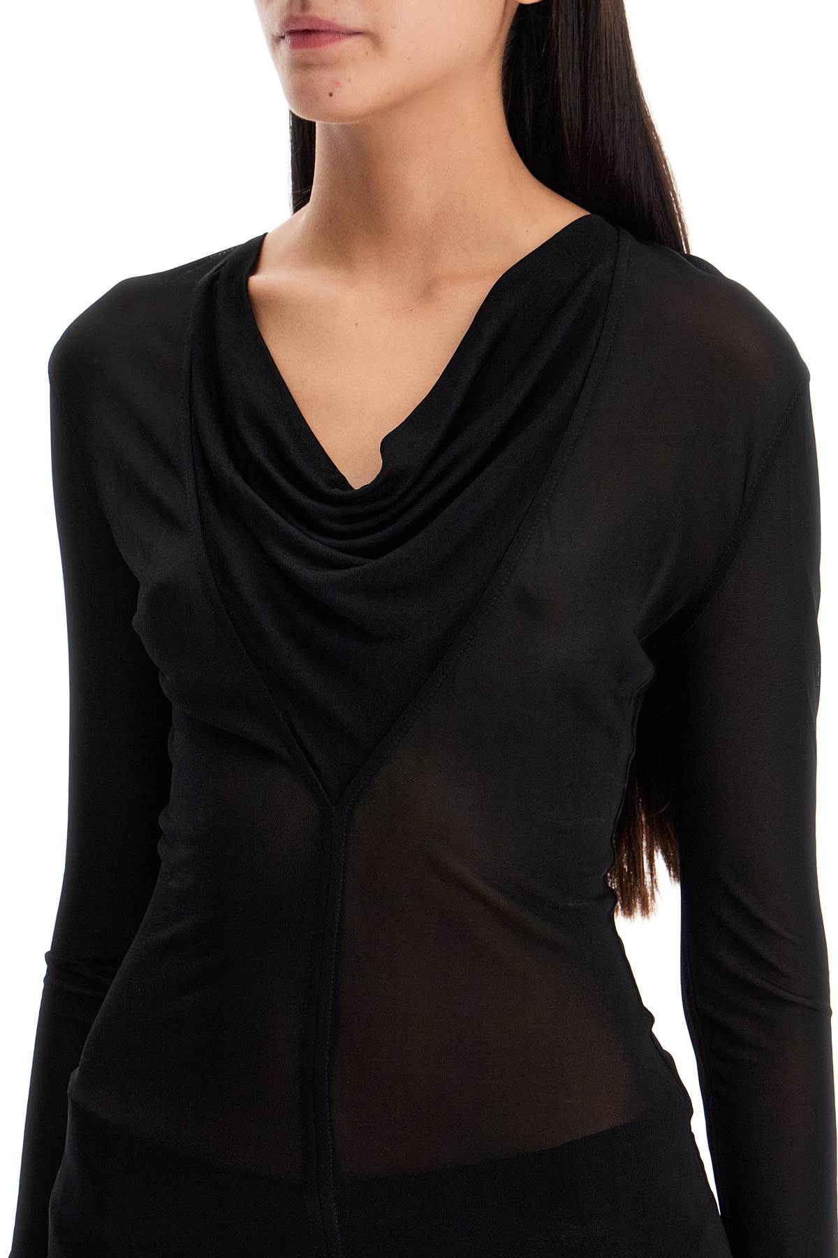 Shop Totême Draped Neckline Top With In Black