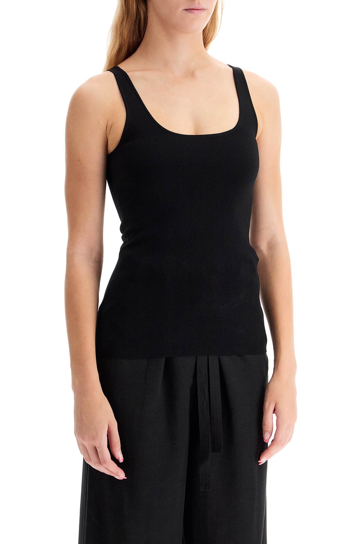 Shop Totême "compact Knit Tank Top" In Black