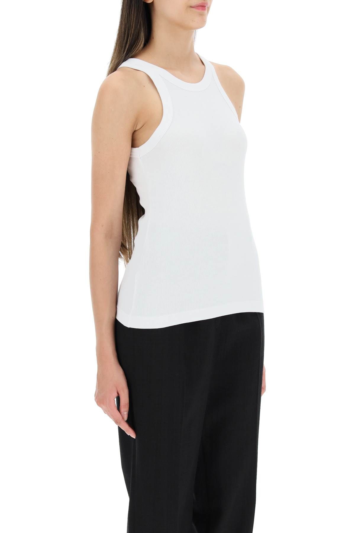 Shop Totême Curved Rib Tank Top In White