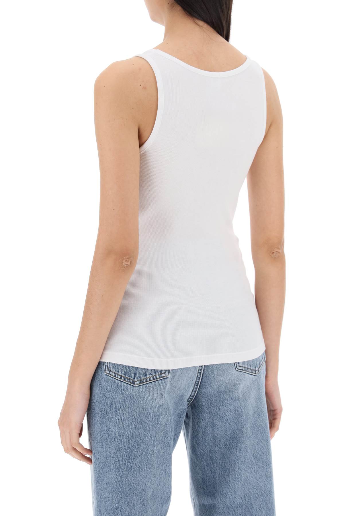 Shop Totême "ribbed Jersey Tank Top With In White