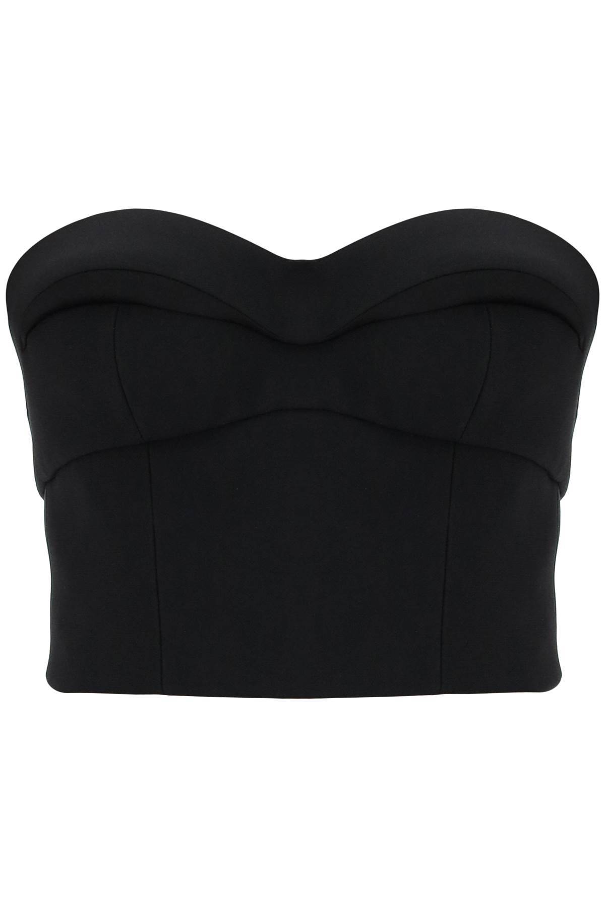 Shop Versace Padded Cup Bustier Top With In Black