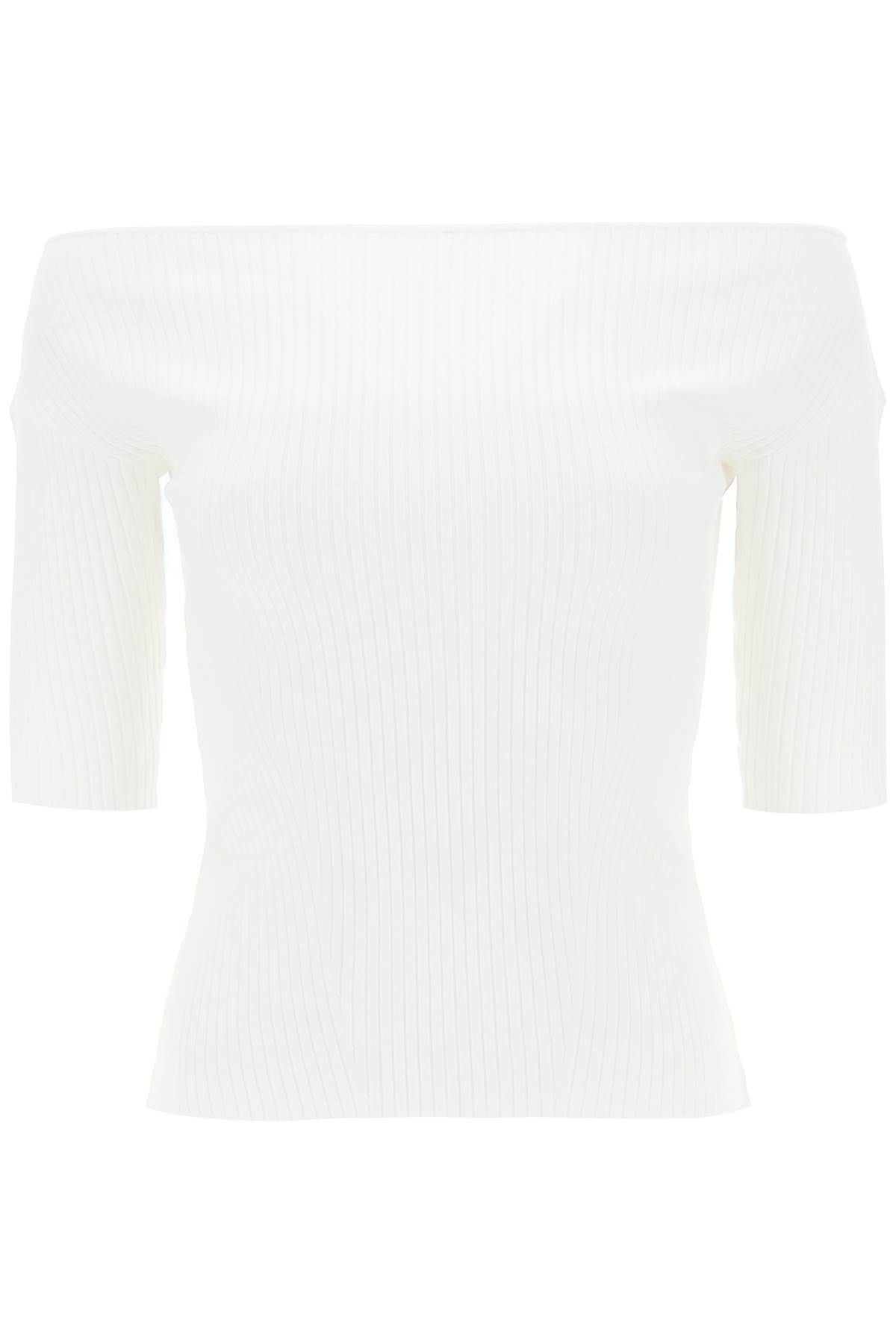 Weekend Max Mara 'soraia' Ribbed Knit Top In White