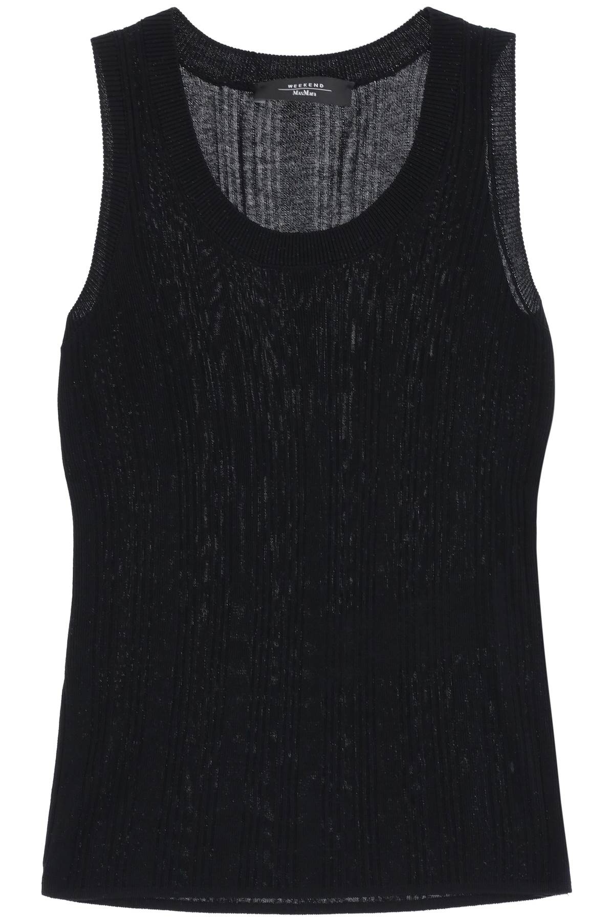 Weekend Max Mara Ceylon Ribbed Knit Sleeveless Top In Black