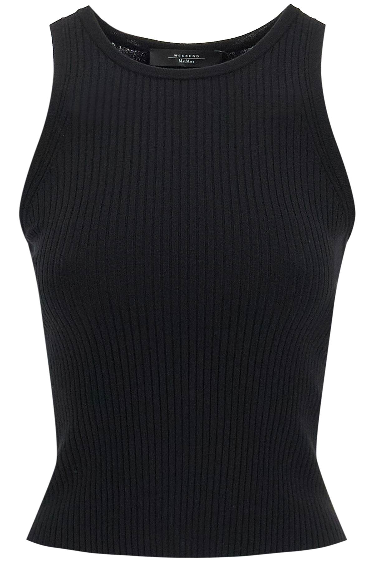 Shop Weekend Max Mara Top Olimpo In Maglia A Costine In Black