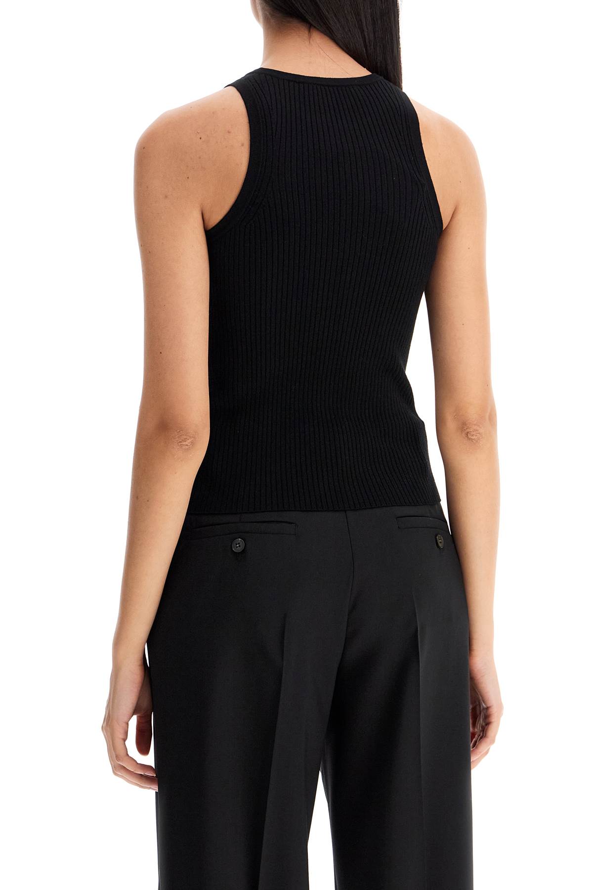 Shop Weekend Max Mara Top Olimpo In Maglia A Costine In Black