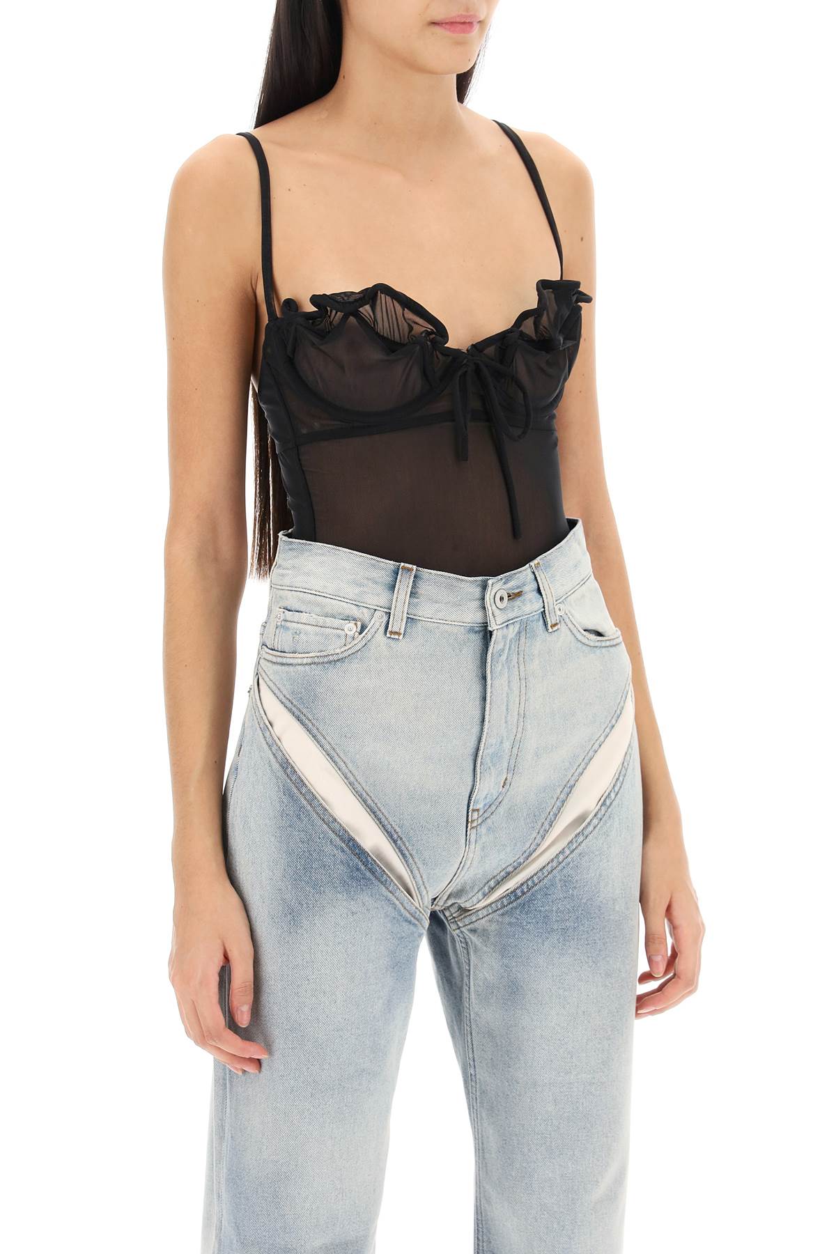 Shop Y/project Wired Mesh Bodysuit In Black