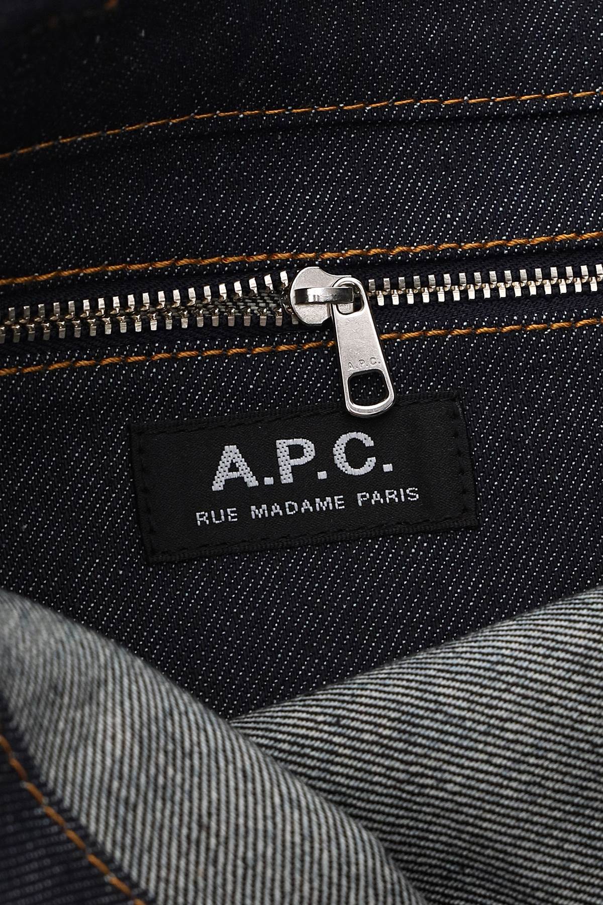 Shop Apc Axel Small Denim Tote Bag In Blue