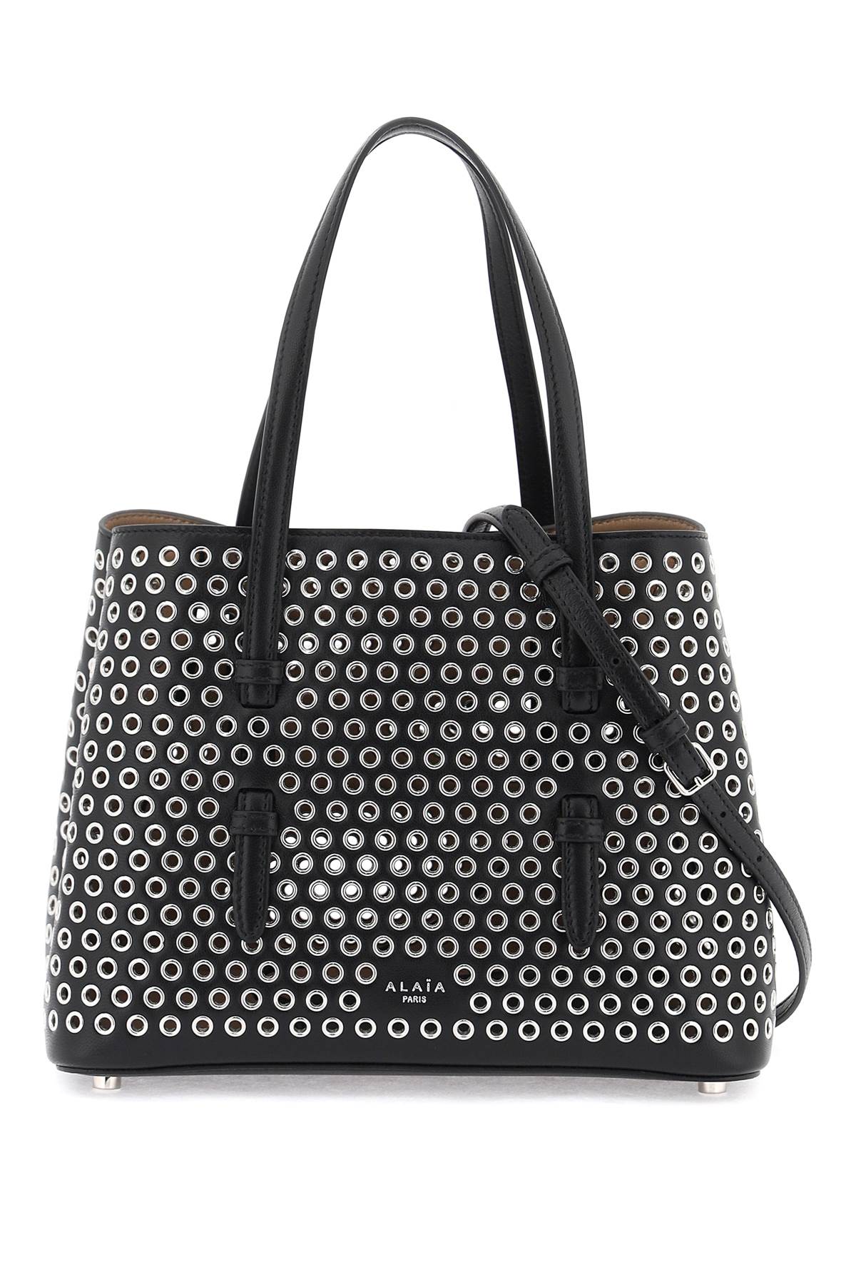 Shop Alaïa Mina 25 Tote Bag With Eye In Black