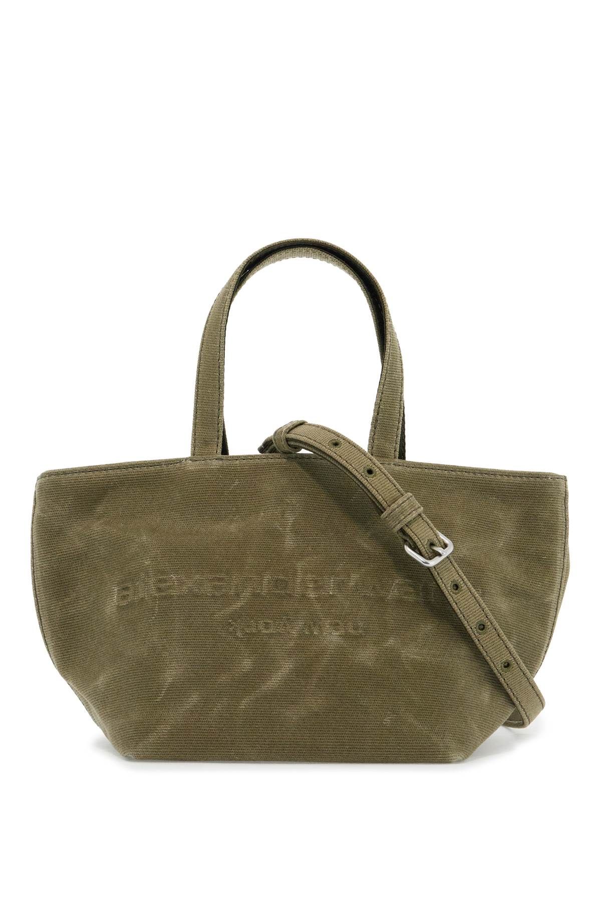 Shop Alexander Wang Small Canvas Tote Bag With Punch Design In Khaki