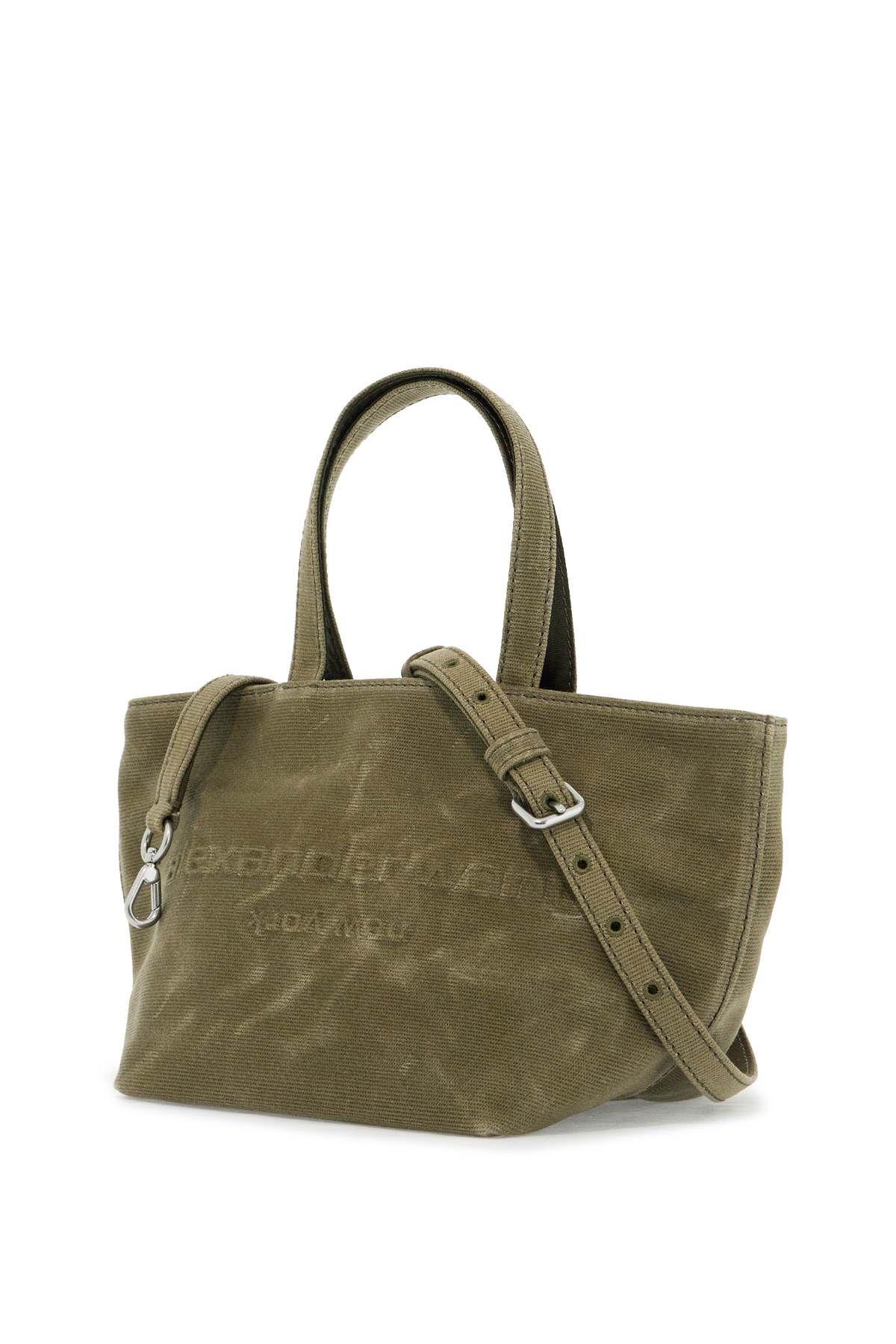 Shop Alexander Wang Small Canvas Tote Bag With Punch Design In Khaki