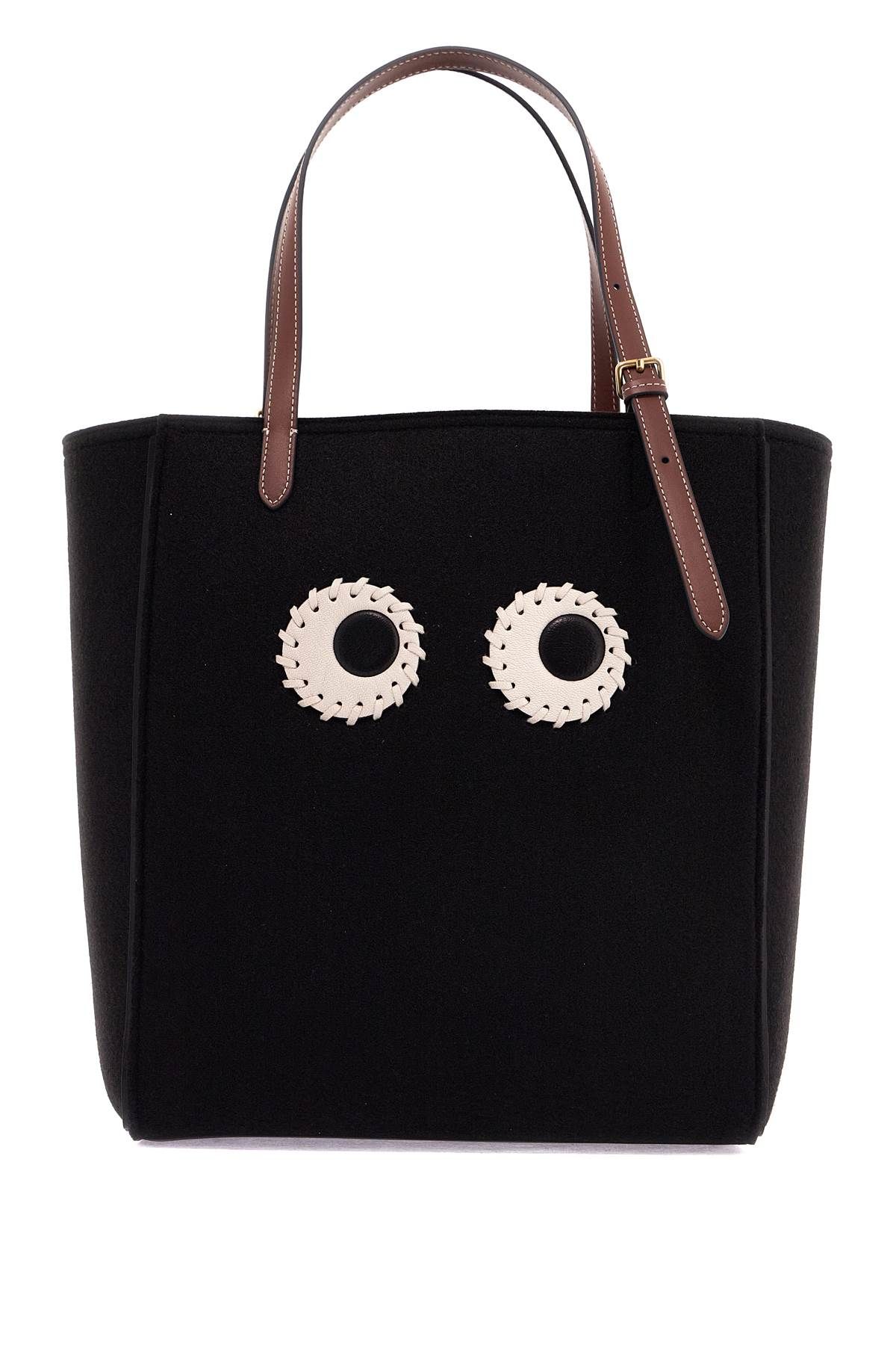 ANYA HINDMARCH SMALL FELT MINI TOTE BAG WITH EYE DESIGN,