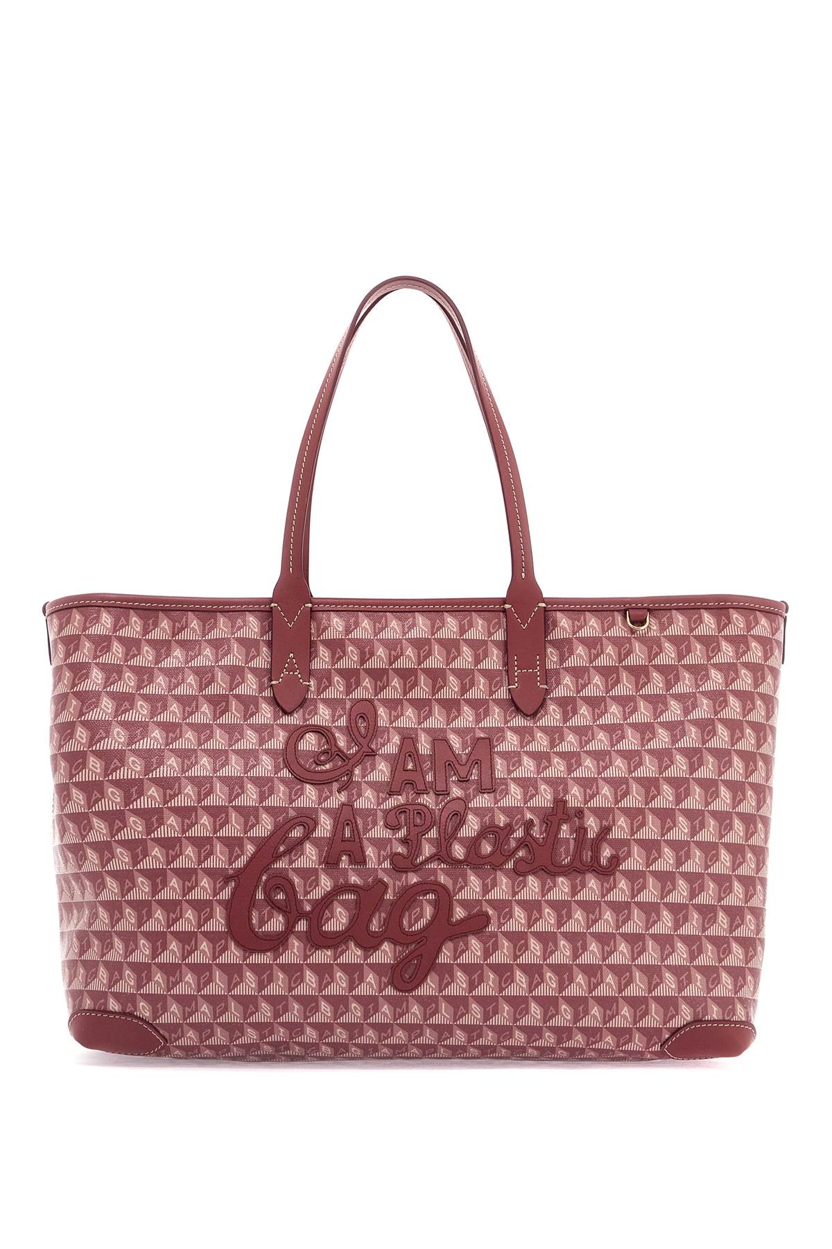 Shop Anya Hindmarch I Am A Plastic Bag Zipped Motif Tote Bag In Pink