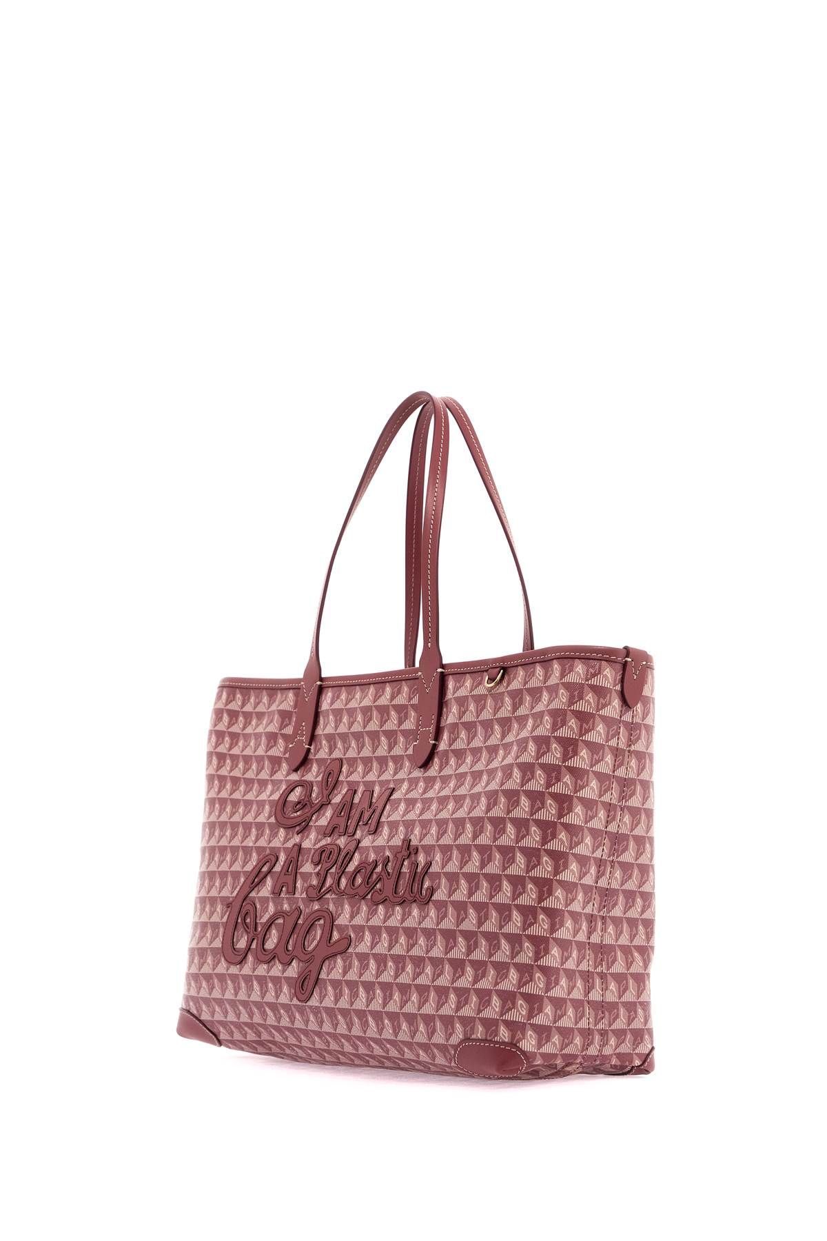 Shop Anya Hindmarch I Am A Plastic Bag Zipped Motif Tote Bag In Pink