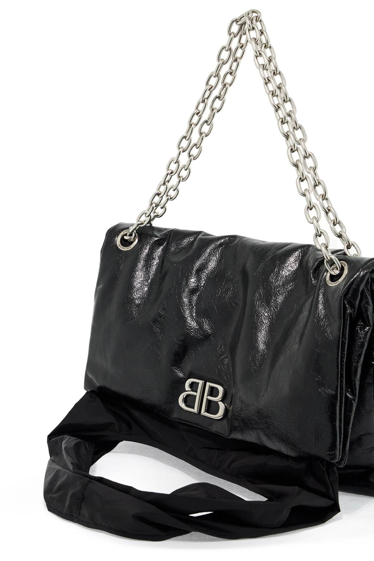 Shop Balenciaga Large Monaco Plus Tote Bag With Chain In Black