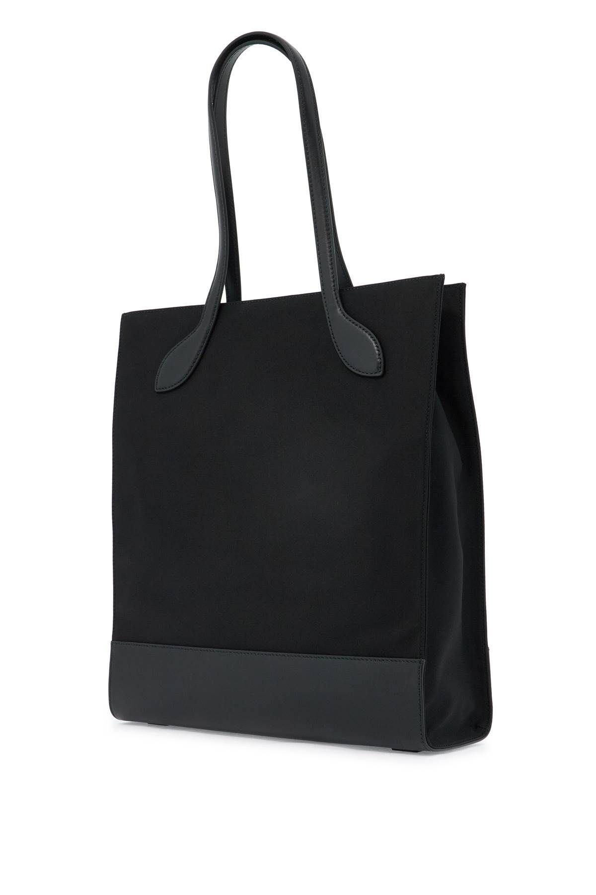 Shop Bally N/s Nylon And Leather Tote Bag In Black