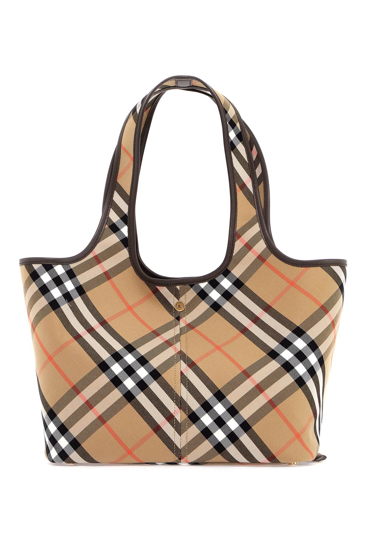 Shop Burberry Ered\n\nsmall Checkered Tote Bag In Beige