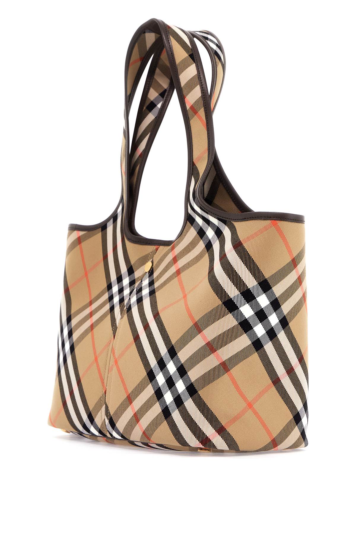 Shop Burberry Ered\n\nsmall Checkered Tote Bag In Beige