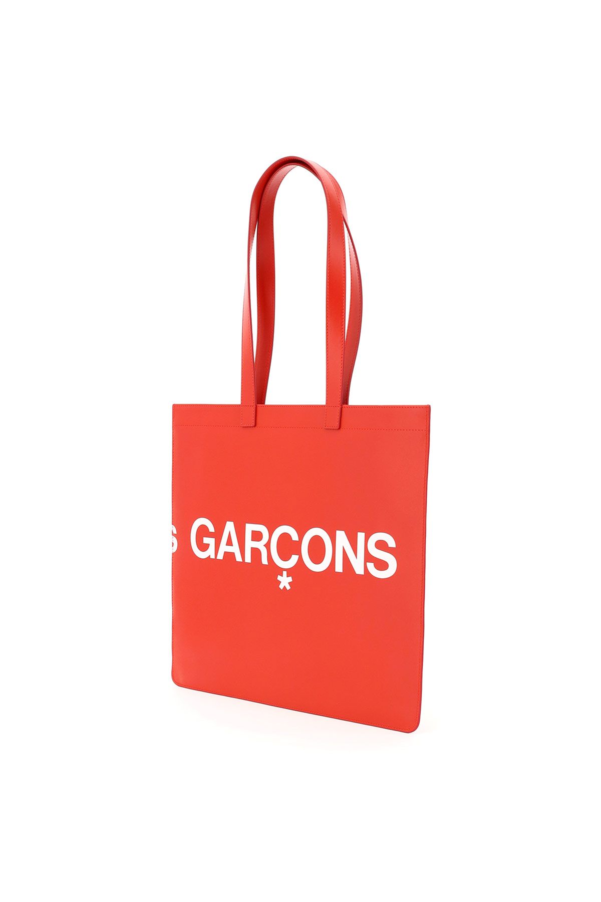 COMME DES GARÇONS LEATHER TOTE BAG WITH LOGO 