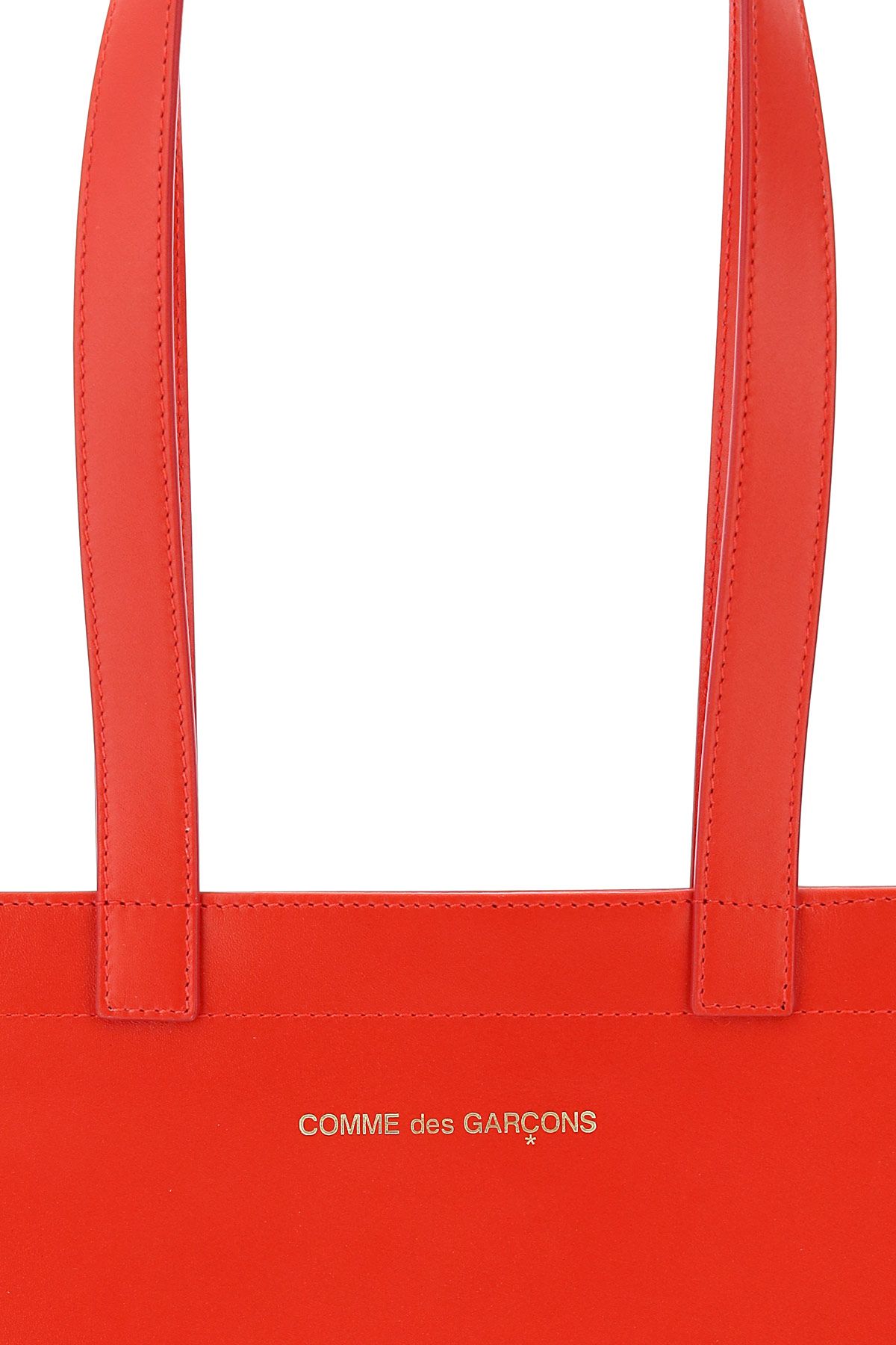 COMME DES GARÇONS LEATHER TOTE BAG WITH LOGO 