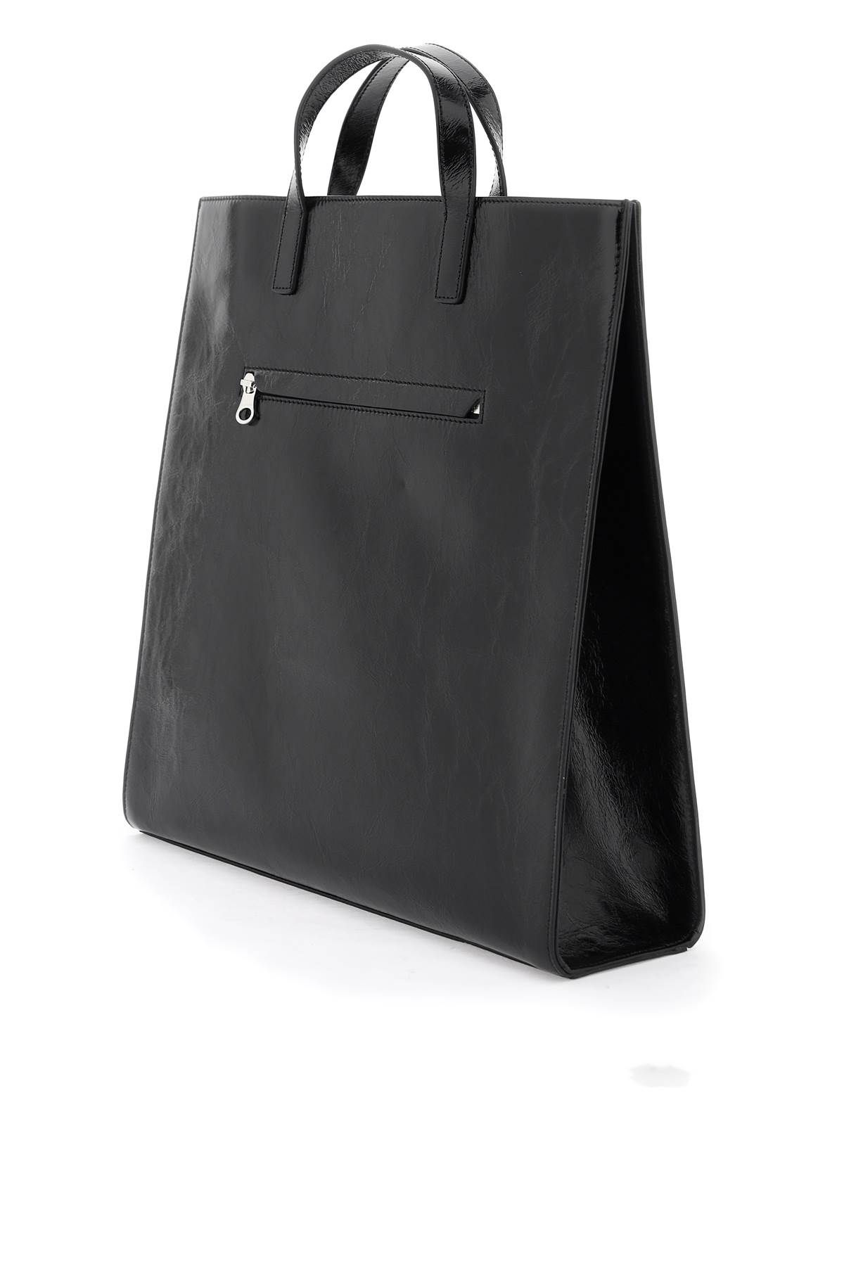 Shop Courrèges "heritage Leather Naplack Tote In Black