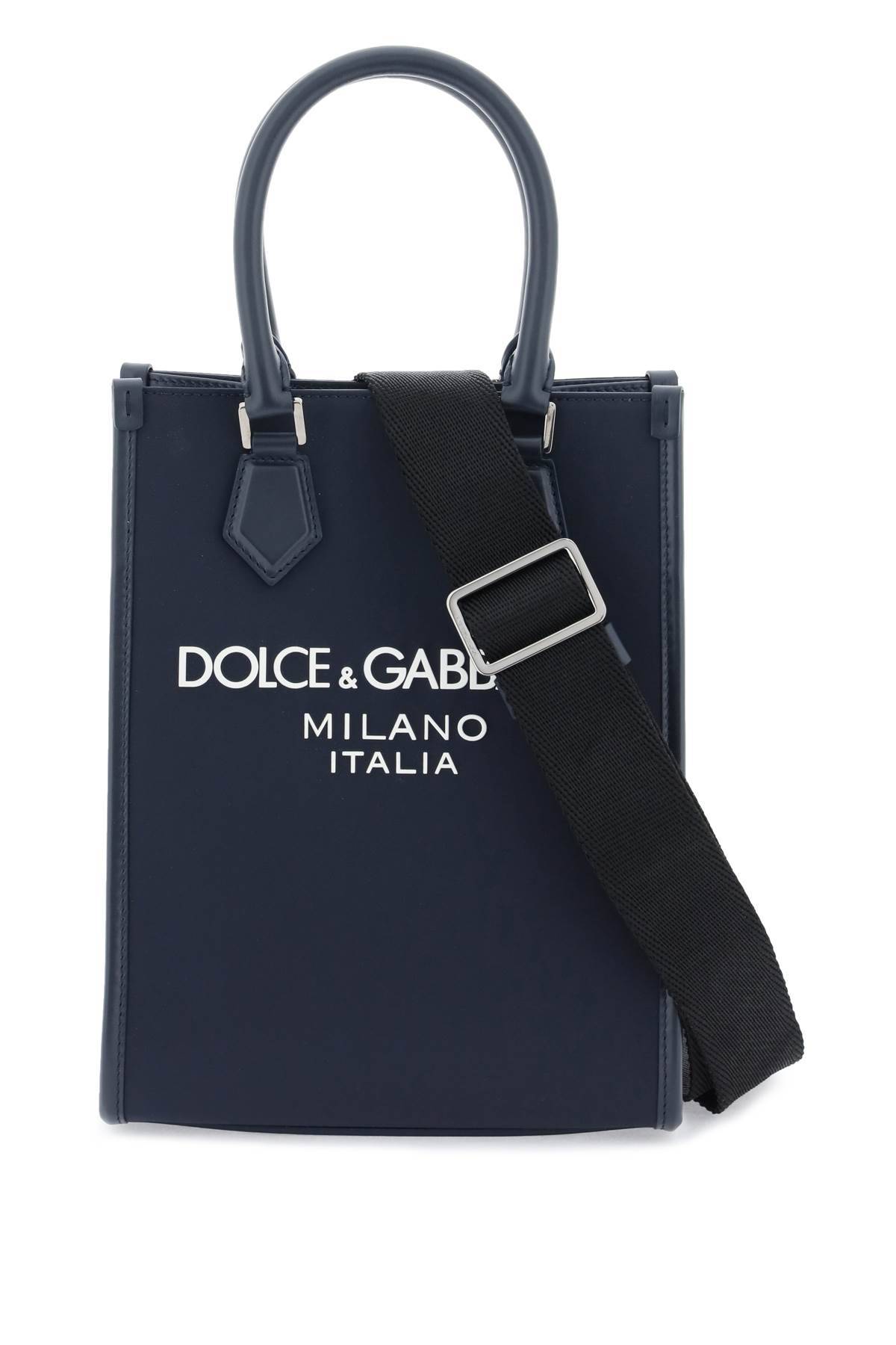 Shop Dolce & Gabbana Small Nylon Tote Bag With Logo In Blue