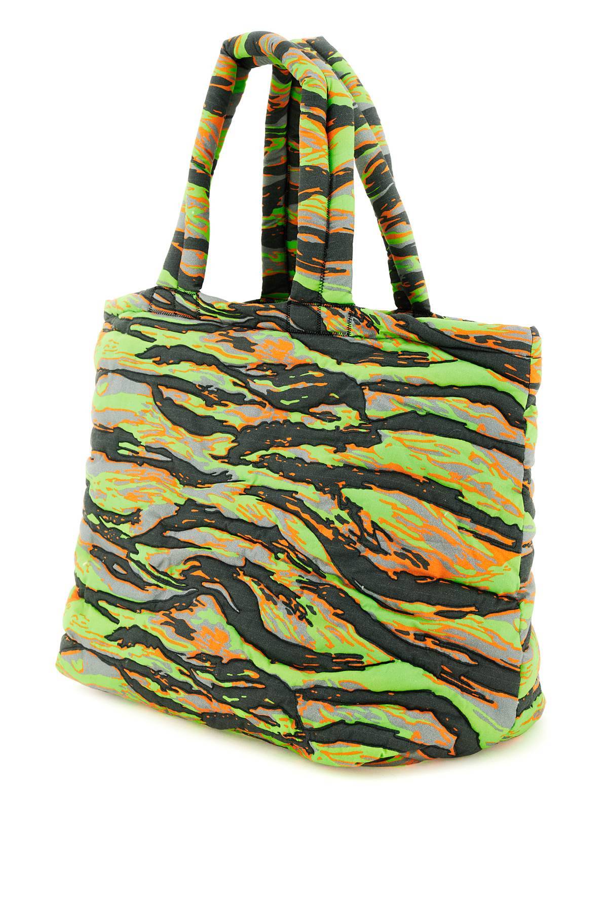 Shop Erl Camouflage Puffer Bag In Grey,green,orange