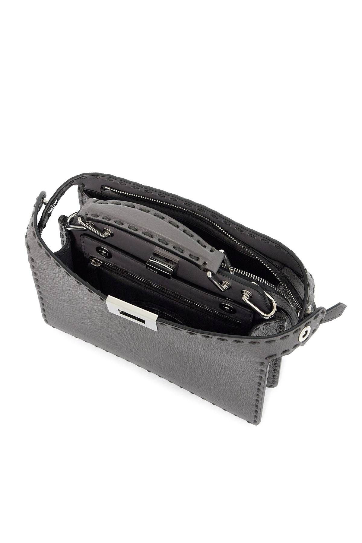 Shop Fendi Small Peekaboo Isee In Grey