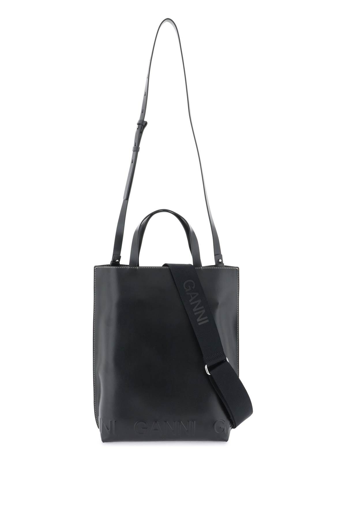 Shop Ganni Medium Tote Bag In Black