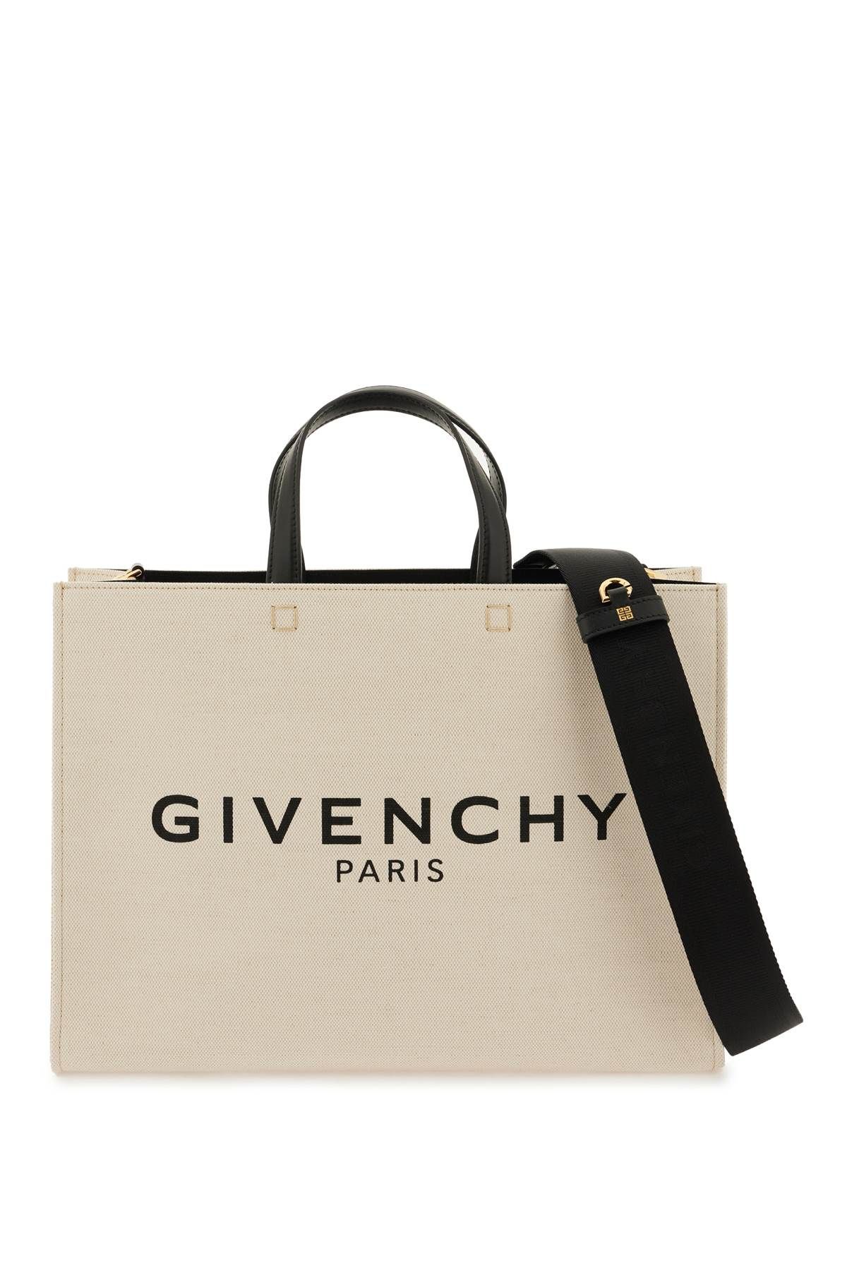 Givenchy G Canvas Tote Bag In White,black